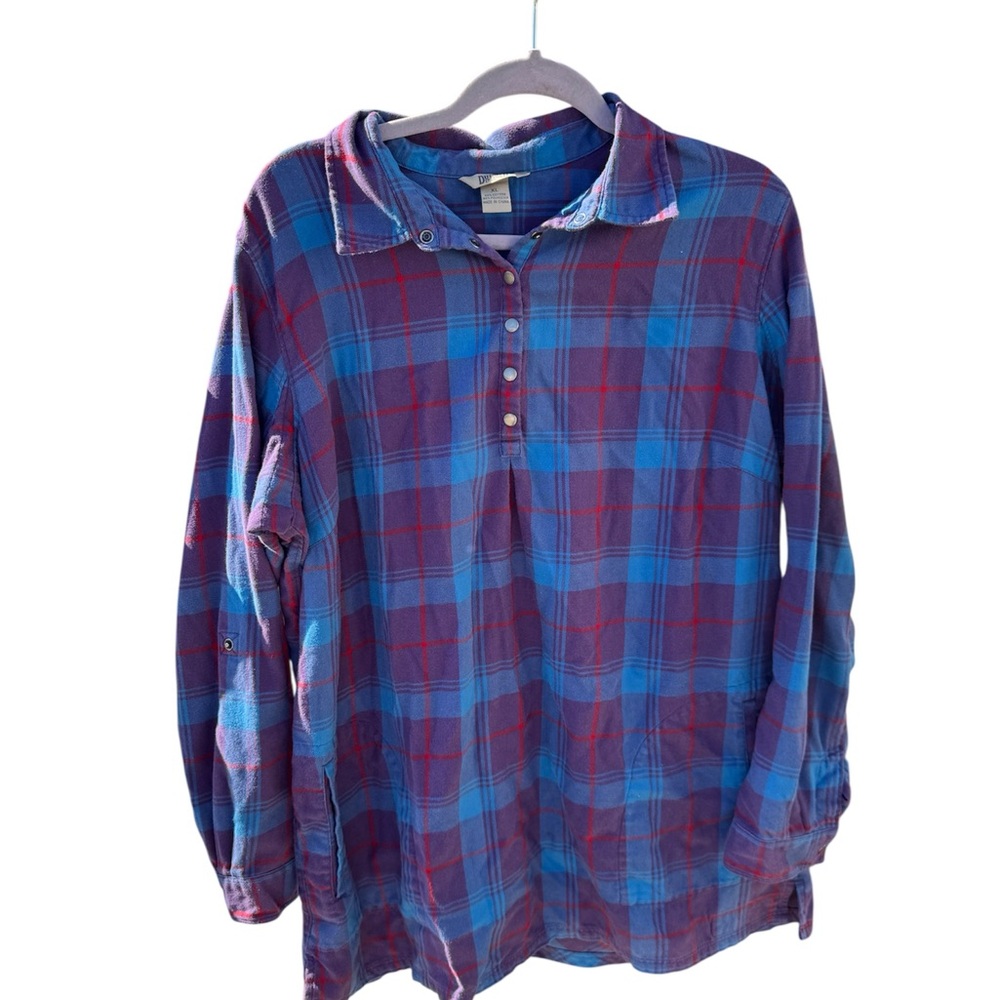 Duluth Trading Plaid Popover Tunic